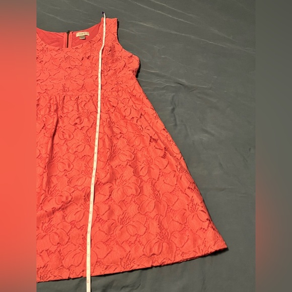 LOFT coral/peach scoop neck lace sundress- size 16 - Picture 8 of 10